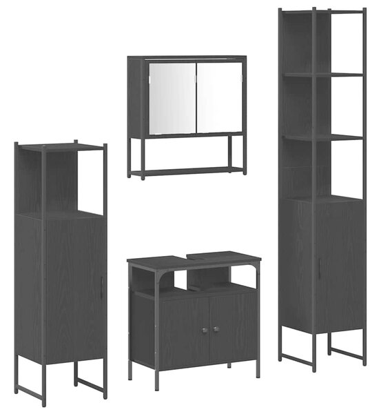 Sada koupelnového nábytku 4 ks Černý dub 33 x 33 x 185,5 cm 3334408