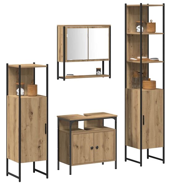 Sada koupelnového nábytku 4 ks Artisanový dub 3334407