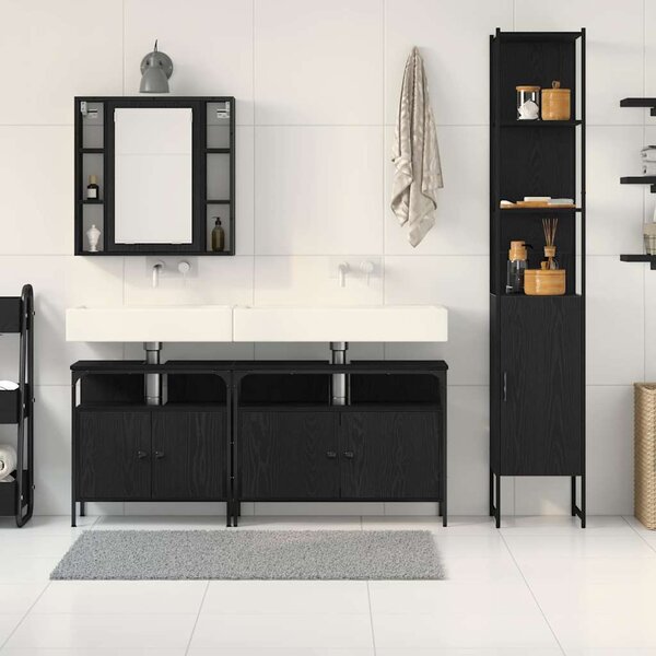 Sada koupelnového nábytku 4 ks Černý dub 33 x 33 x 185,5 cm 3334423