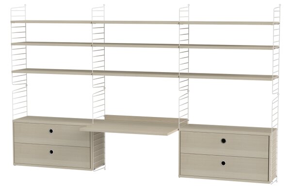 String sestava, Dřevěné prvky jasan, Kovové prvky bílá String