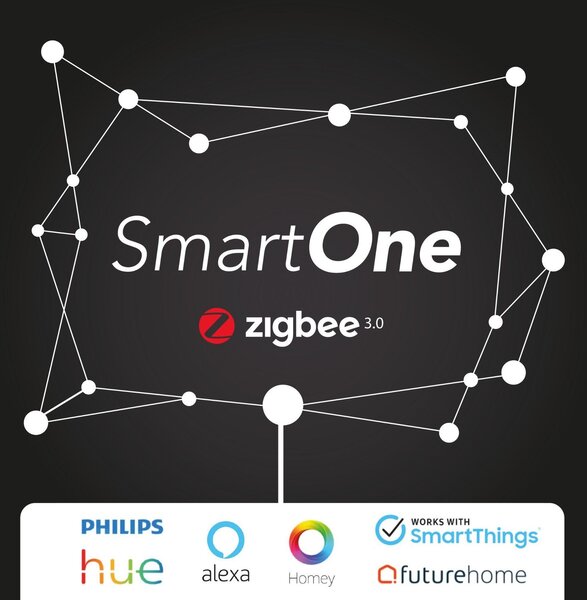 SLC S57003B SmartOne Zigbee 4CH nástěnný panel IP20 černý - TLG