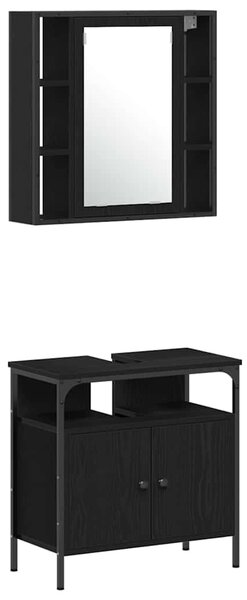 Sada koupelnového nábytku 4 ks Černý dub 33 x 33 x 185,5 cm 3334431