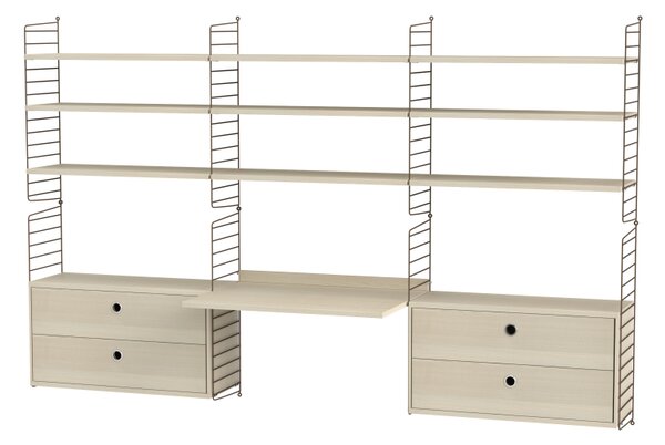 String sestava, Dřevěné prvky jasan, Kovové prvky bílá String