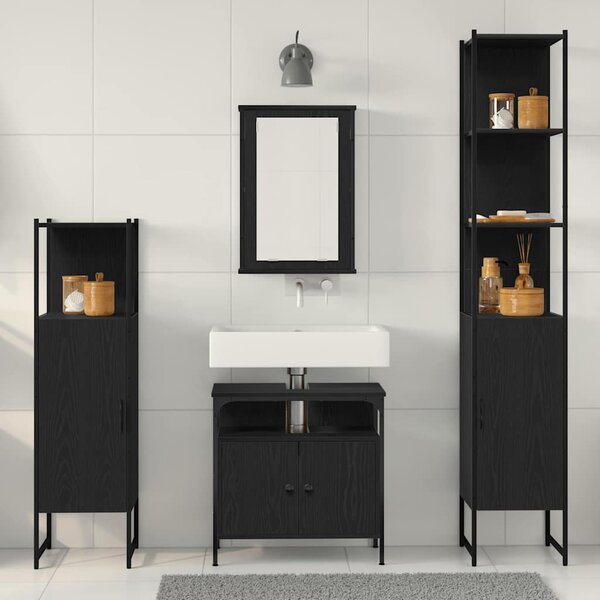 Sada koupelnového nábytku 4 ks Černý dub 33 x 33 x 185,5 cm 3334427