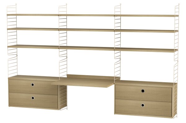 String sestava, Dřevěné prvky jasan, Kovové prvky bílá String