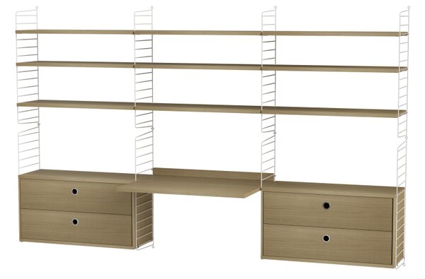 String sestava, Dřevěné prvky jasan, Kovové prvky bílá String