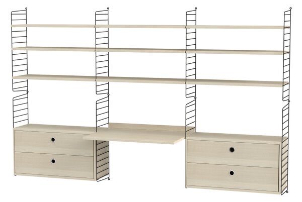 String sestava, Dřevěné prvky jasan, Kovové prvky bílá String