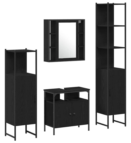 Sada koupelnového nábytku 4 ks Černý dub 33 x 33 x 185,5 cm 3334431
