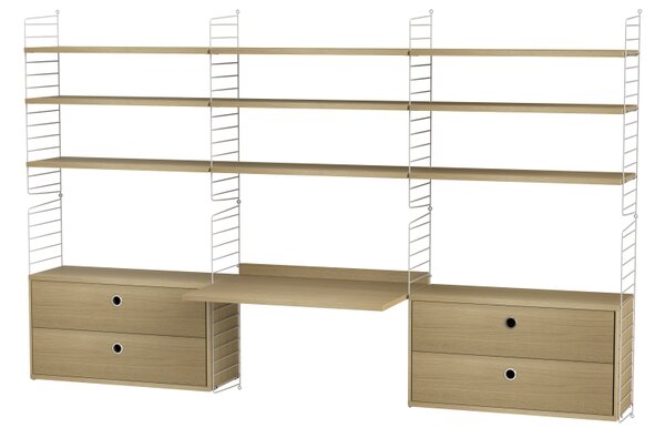 String sestava, Dřevěné prvky jasan, Kovové prvky bílá String