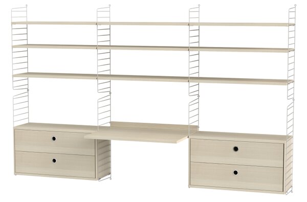 String sestava, Dřevěné prvky jasan, Kovové prvky bílá String