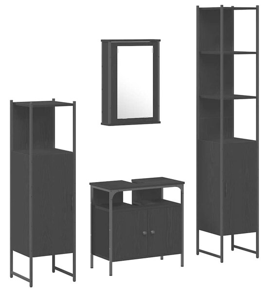 Sada koupelnového nábytku 4 ks Černý dub 33 x 33 x 185,5 cm 3334427