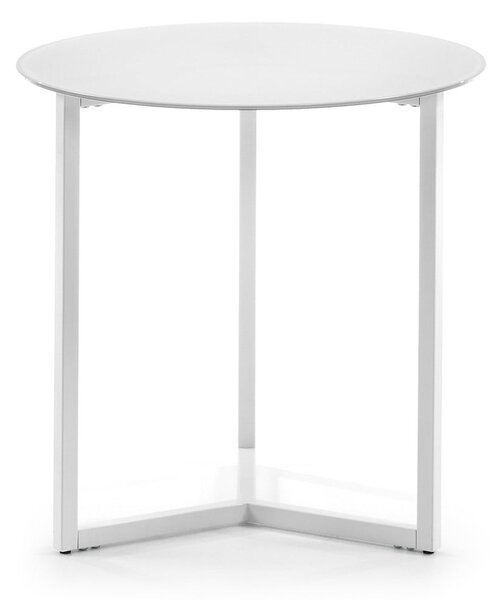 Bílý odkládací stolek Kave Home Marae, ⌀ 50 cm