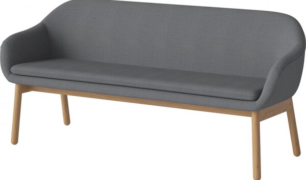 Dine, Čalounění BAIZE Dust Blue, Podnož Černě mořený dub Bolia