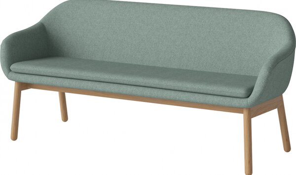 Dine, Čalounění BAIZE Dust Blue, Podnož Černě mořený dub Bolia