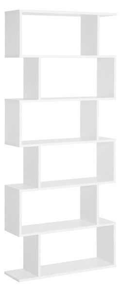 HOMCOM Moderní Knihařská Skříň s 6 Policemi pro Jídelnu, Obývací Pokoj a Kancelář 80x23x192 cm Bílá | Aosom