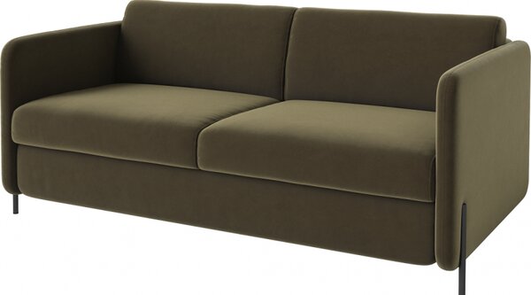 Pira, sofa s postelí, Čalounění LONDON Light Begie, Podnož Černá Bolia