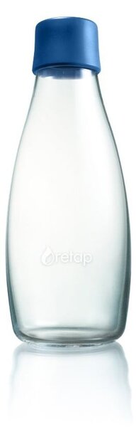 Tmavěmodrá skleněná lahev ReTap, 500 ml