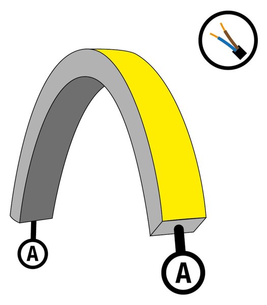 SLC S1623T-A Napájení pro LED pásek NeonFlex 230V Top-Bend Mono kabel A - TLG