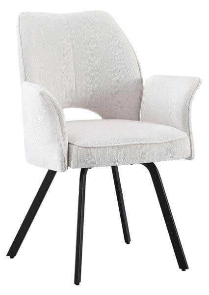 MAZZONI EXPORT TULIP Světle béžová (tkanina UF980-02) - MODERNÍ ČALOUNĚNÁ ŽIDLE S LOKETNÍMI OPĚRKAMI DO OBÝVACÍHO POKOJE/JÍDELNY/KANCELÁŘE LOFT