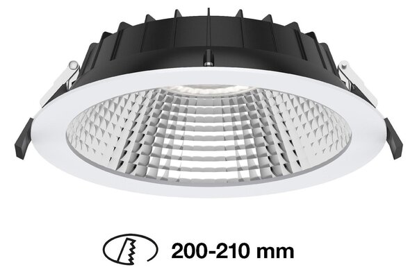 SLC SLC1526 Vestavné LED svítidlo Shift pr.200-210 mm bílé 2400lm 3000/4000K Ra80 bez driveru IP54/IP40 UGR19 - TLG