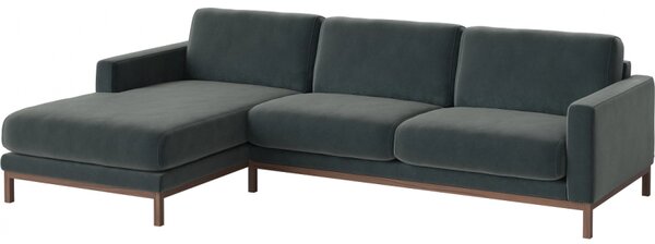North, Čalounění SOIL Stone Blue, Podnož Dub kouřový olejovaný Bolia