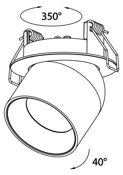 SLC 3234543 Vestavné LED svítidlo Design Cup 10 W 220-240 V 2700 K stmívatelné 36° Ra90 černé - TLG