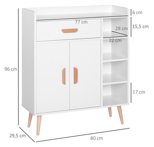HOMCOM Konzolový stůl s úložným prostorem - Víceúčelový nábytek do jídelny, obýváku, koupelny a chodby 80x29,5x96 cm | Aosom