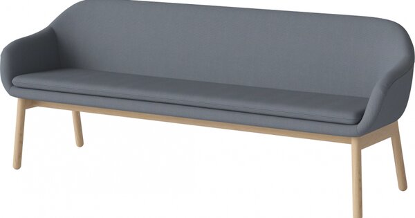 Dine, Čalounění BAIZE Dust Blue, Podnož Černě mořený dub Bolia
