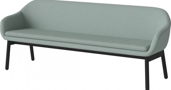 Dine, Čalounění BAIZE Dust Blue, Podnož Černě mořený dub Bolia