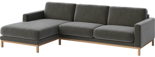 North, Čalounění SOIL Stone Blue, Podnož Dub kouřový olejovaný Bolia