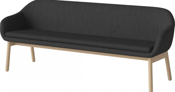 Dine, Čalounění BAIZE Dust Blue, Podnož Černě mořený dub Bolia