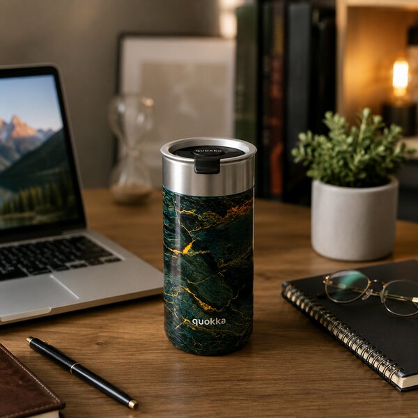 Termohrnek se sítkem Boost, 400ml, Quokka, greenstone