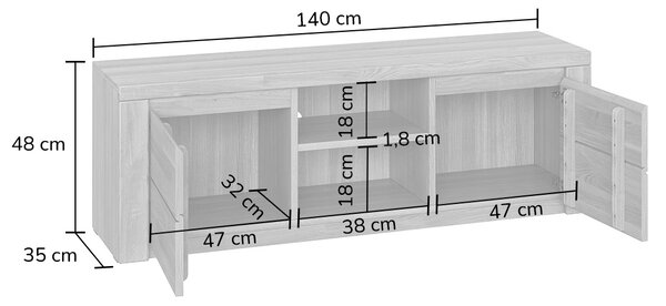 Massivo.cz TV stolek Winten (140 cm), dub