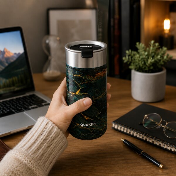 Termohrnek se sítkem Boost, 400ml, Quokka, greenstone
