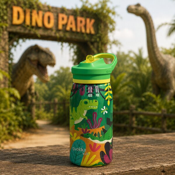 Dětská nerezová láhev Pop, 445ml, Quokka, dinosaurus
