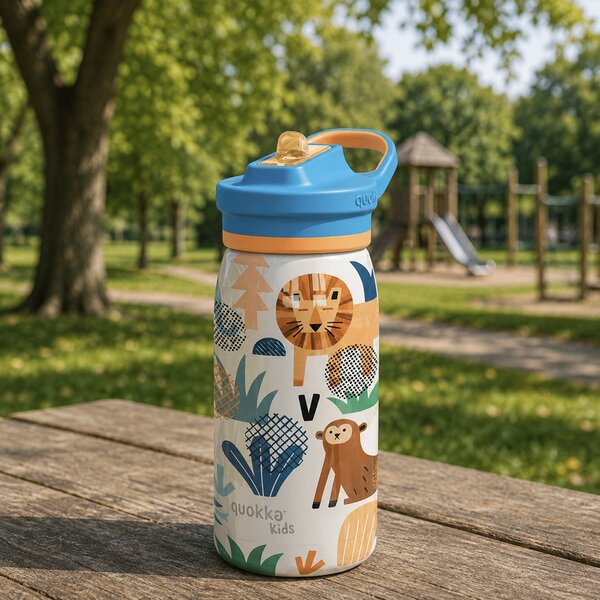 Dětská nerezová láhev Pop, 445ml, Quokka, džungle