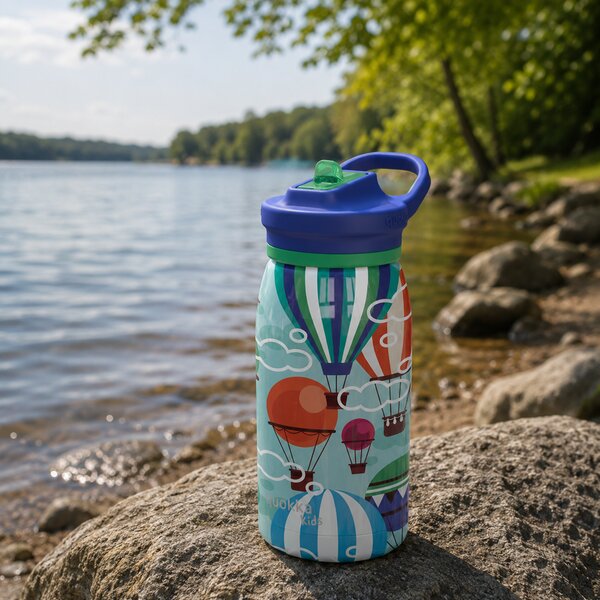 Dětská nerezová láhev Pop, 445ml, Quokka, balóny
