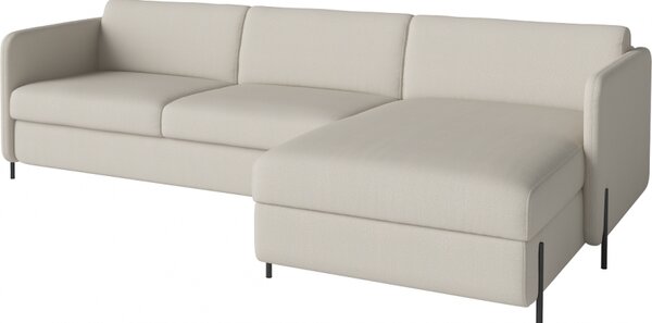 Pira, sofa s postelí, Čalounění LONDON Light Begie, Podnož Černá Bolia
