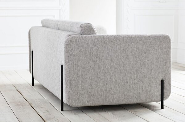 Pira, sofa s postelí, Čalounění LONDON Light Begie, Podnož Černá Bolia