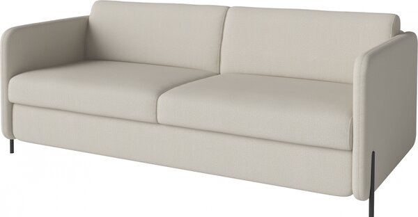 Pira, sofa s postelí, Čalounění LONDON Light Begie, Podnož Černá Bolia