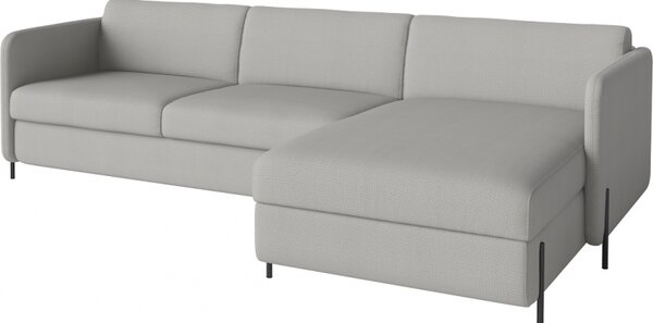 Pira, sofa s postelí, Čalounění LONDON Light Begie, Podnož Černá Bolia