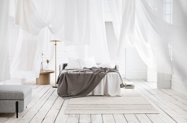 Pira, sofa s postelí, Čalounění LONDON Light Begie, Podnož Černá Bolia