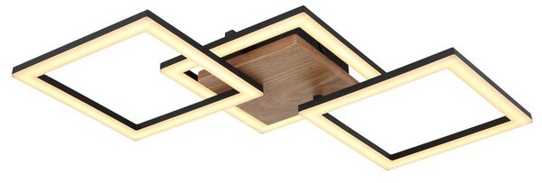 Globo 67280-30 LED přisazené stropní svítidlo Kerry 1x30W | 2200lm | 3000K - opál, hnědá, černá