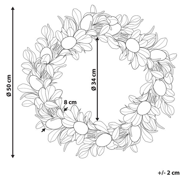Dekorativní věnec LAJARES 50 cm Pestrá