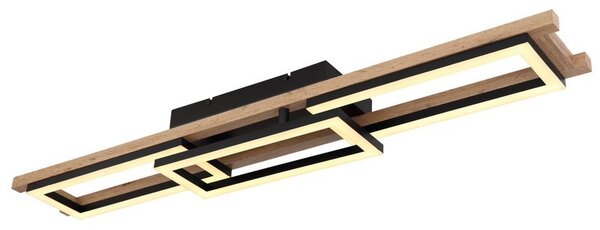 Globo 67266D1 LED přisazené stropní svítidlo Illa 1x30W | 1800lm | 2700-6500K - dálkové ovládání, stmívatelné, noční režim, paměťová funkce, opál, hnědá, černá