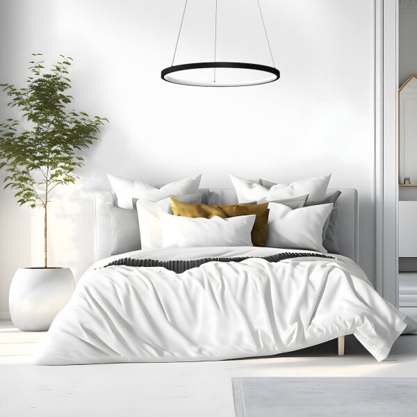 LED Lustr na lanku HOOP LED/27W/230V pr. 50 cm 4000K černá
