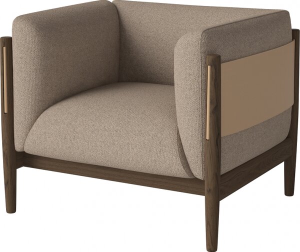 Dive, Čalounění SOIL Stone Blue, Povrchy Dub olejovaný, Provedení zad Kůže Cognac Bolia