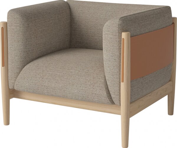 Dive, Čalounění SOIL Stone Blue, Povrchy Dub olejovaný, Provedení zad Kůže Cognac Bolia
