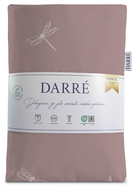 DARRÉ Perkálové bavlněné povlečení Dotek křídel - GOTS Velikost: 140 x 200 + 70 x 90