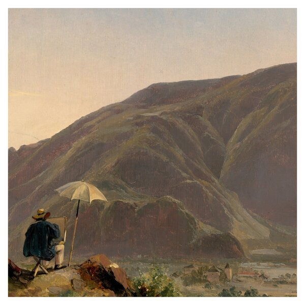 Obraz - Jules Coignet, View of Bozen with a Painter, reprodukce (30x30 cm)